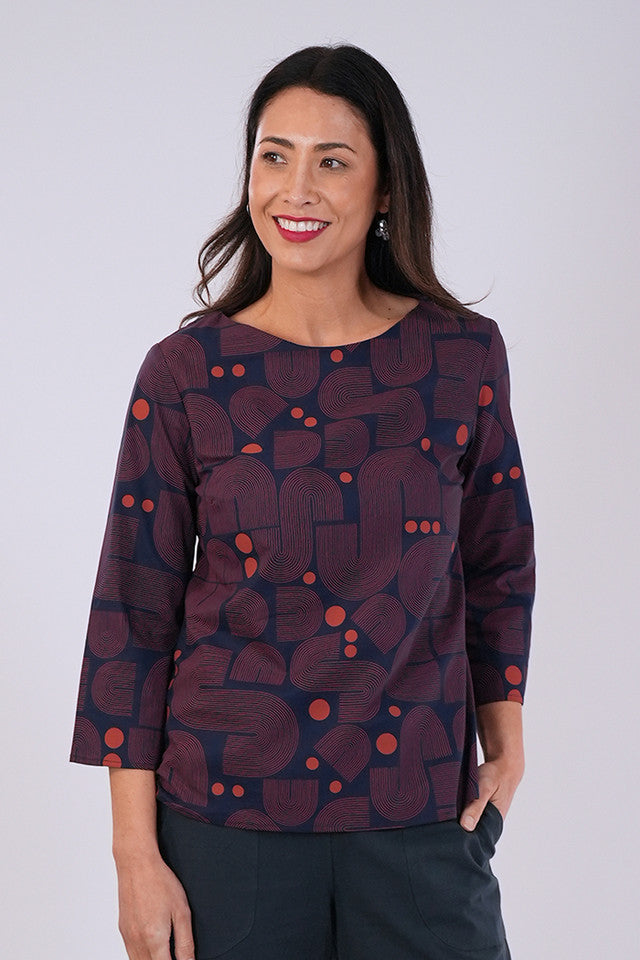 Lori Top Bauhaus Blue/Ginger