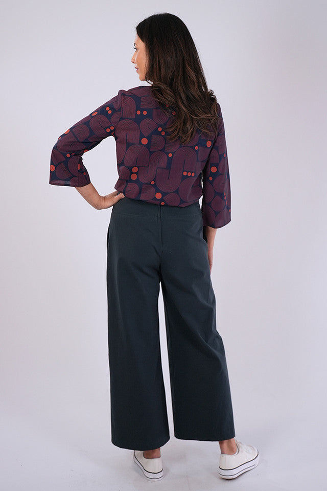Lisa Pants Plain Petrol
