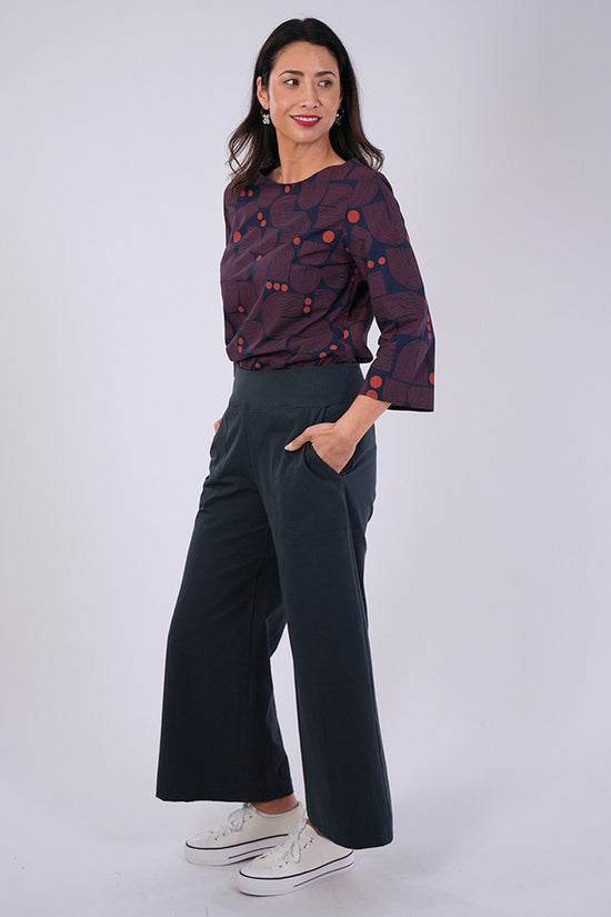 Lisa Pants Plain Petrol