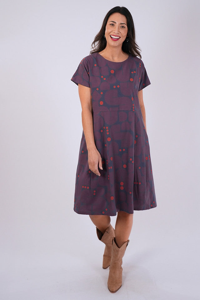Mae Dress Bauhaus Blue/Ginger