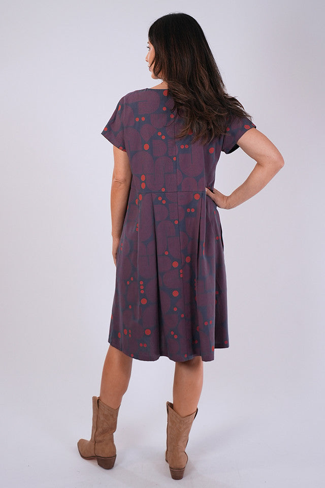 Mae Dress Bauhaus Blue/Ginger