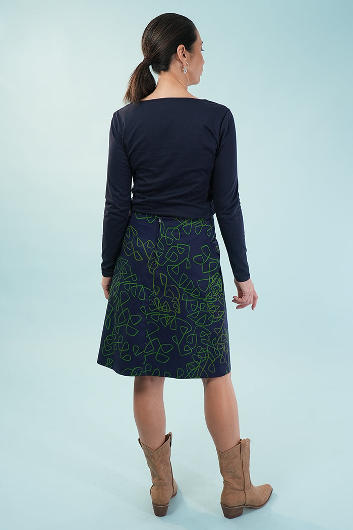 Sandy Short Skirt - Ito Greens on Blue