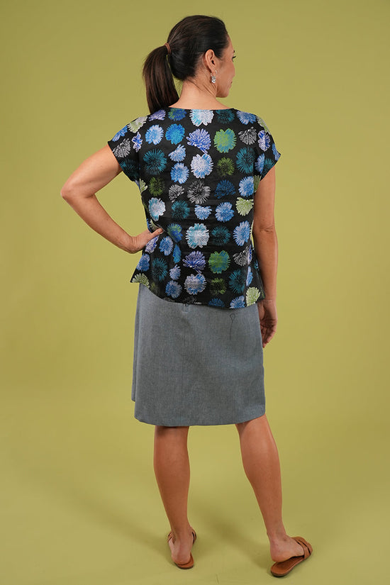 Tilly Top -  Summer Flowers Black