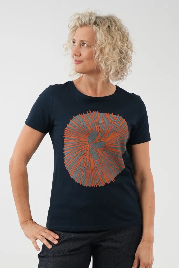 Girlfriend Tee - Soov  Navy/Orange/Smoke