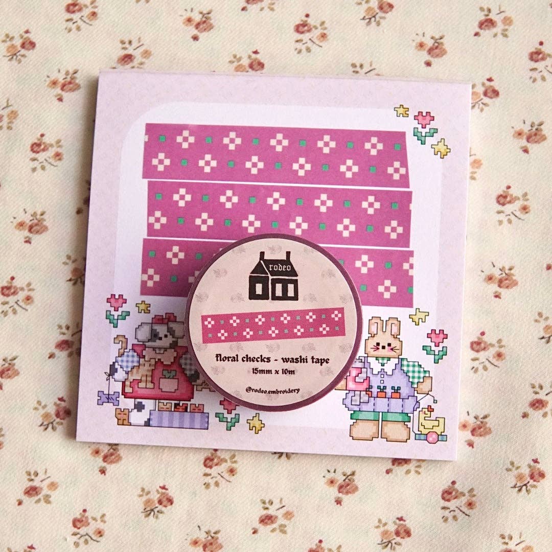 Floral Checks - Washi Tape