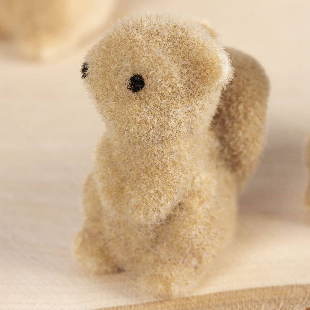 1" Miniature Flocked Squirrels