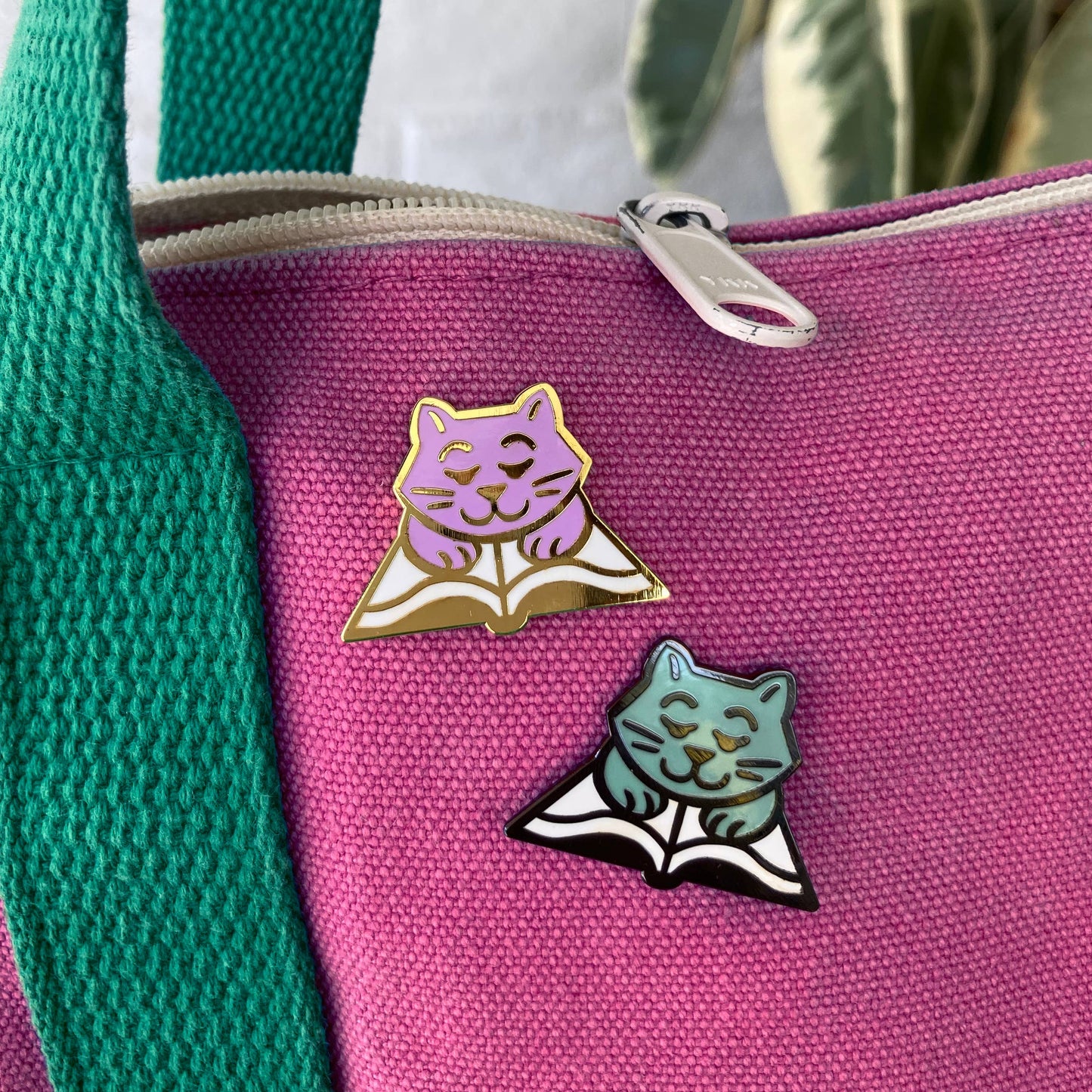 Book Cat enamel pin