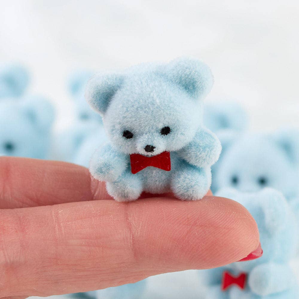 Miniature Flocked Teddy Bear