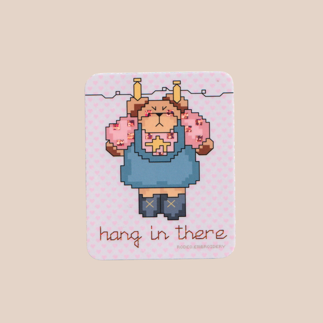 Hang In There - Vinyl Sticker (glitter)