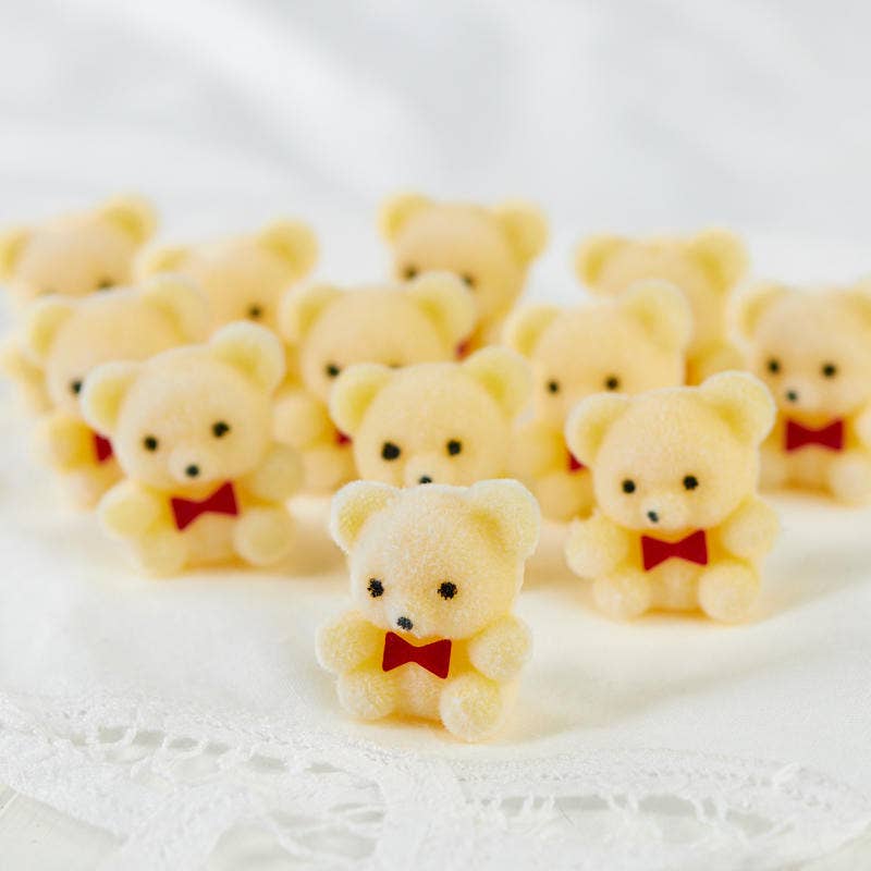 1" Miniature Yellow Flocked Teddy Bears