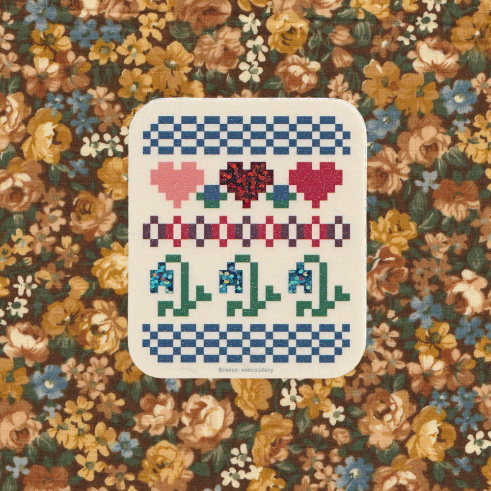 Pretty Patchwork - Glitter Vinyl Sticker