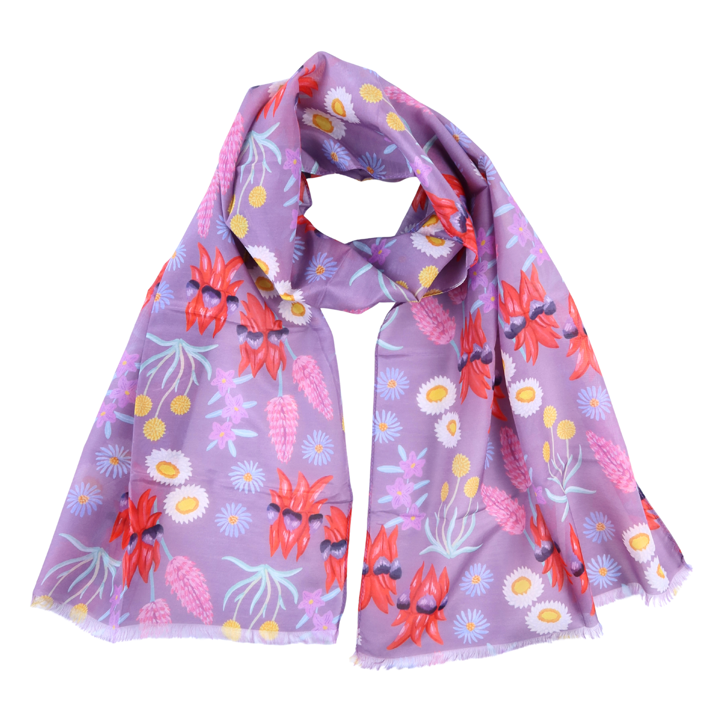 Australian Wildflower Silk/Cotton Scarf