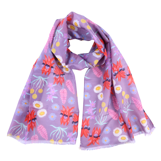 Australian Wildflower Silk/Cotton Scarf