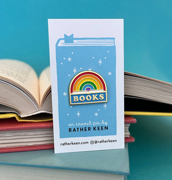 Rainbow Book enamel pin