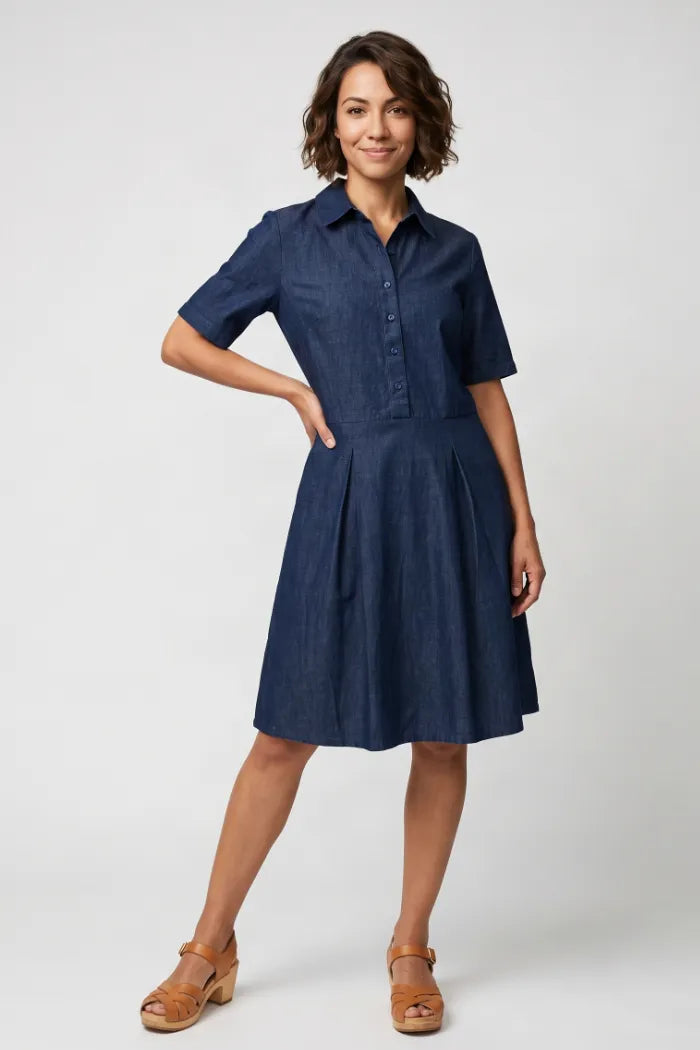 Frankie Dress Short - Denim