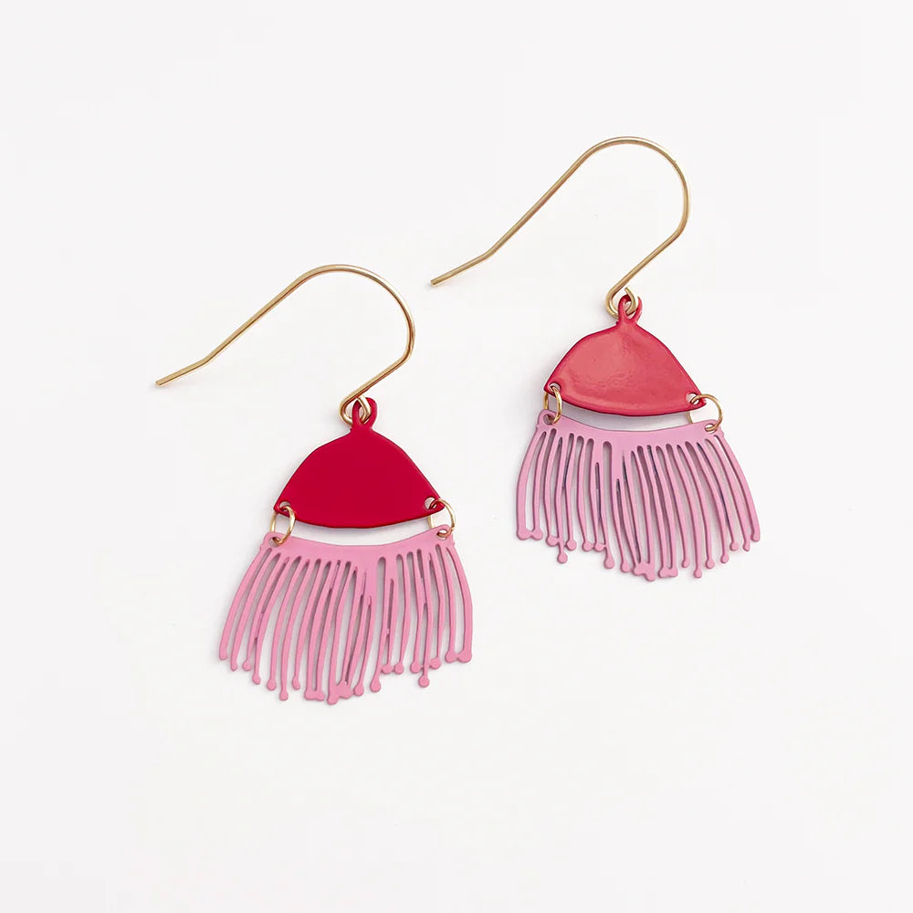 Mini Gum Blossom Earrings Ruby/Marshmellow