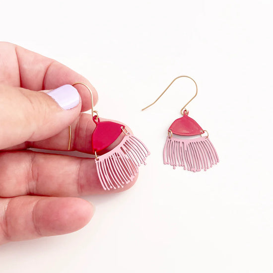 Mini Gum Blossom Earrings Ruby/Marshmellow