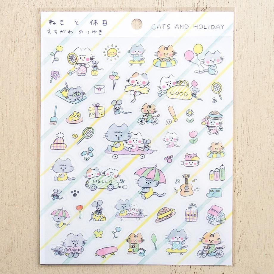 Noriyuki Echigawa Stickers Cat and Holiday