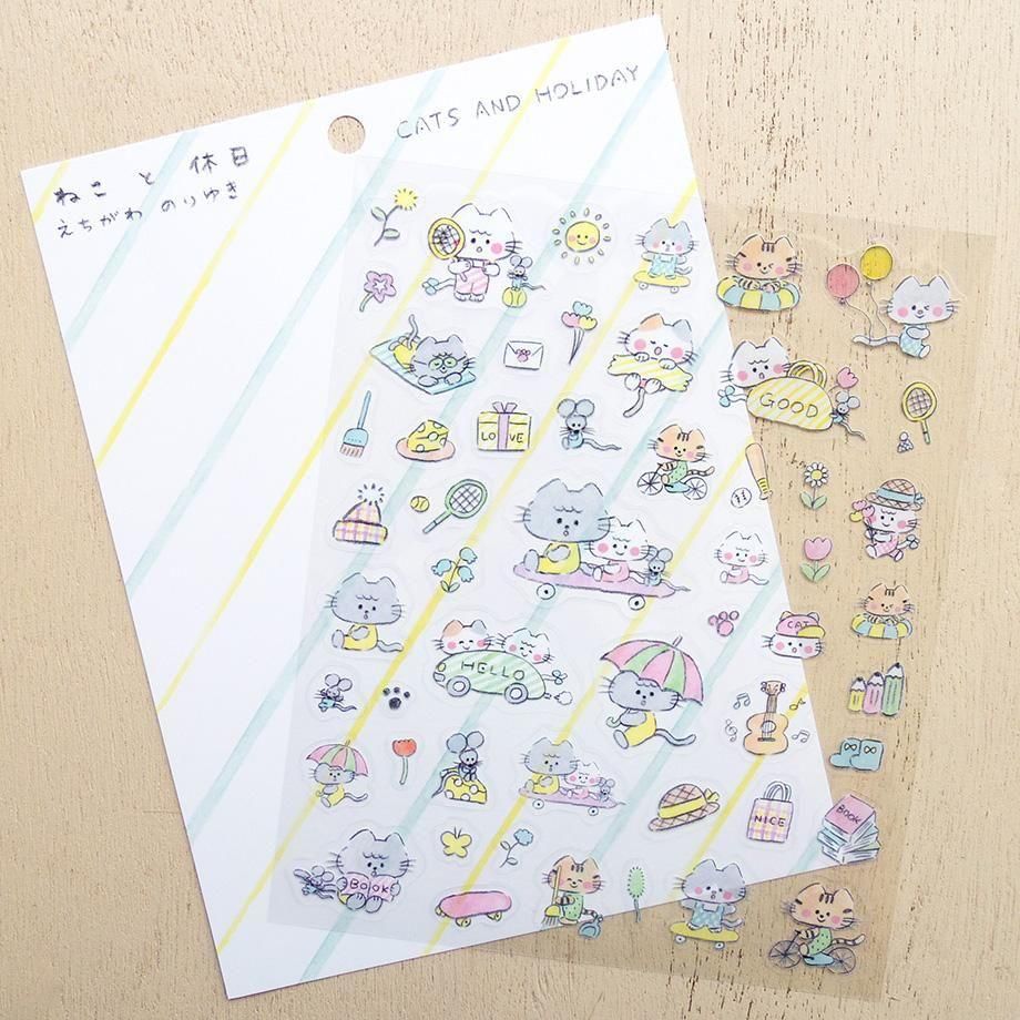Noriyuki Echigawa Stickers Cat and Holiday