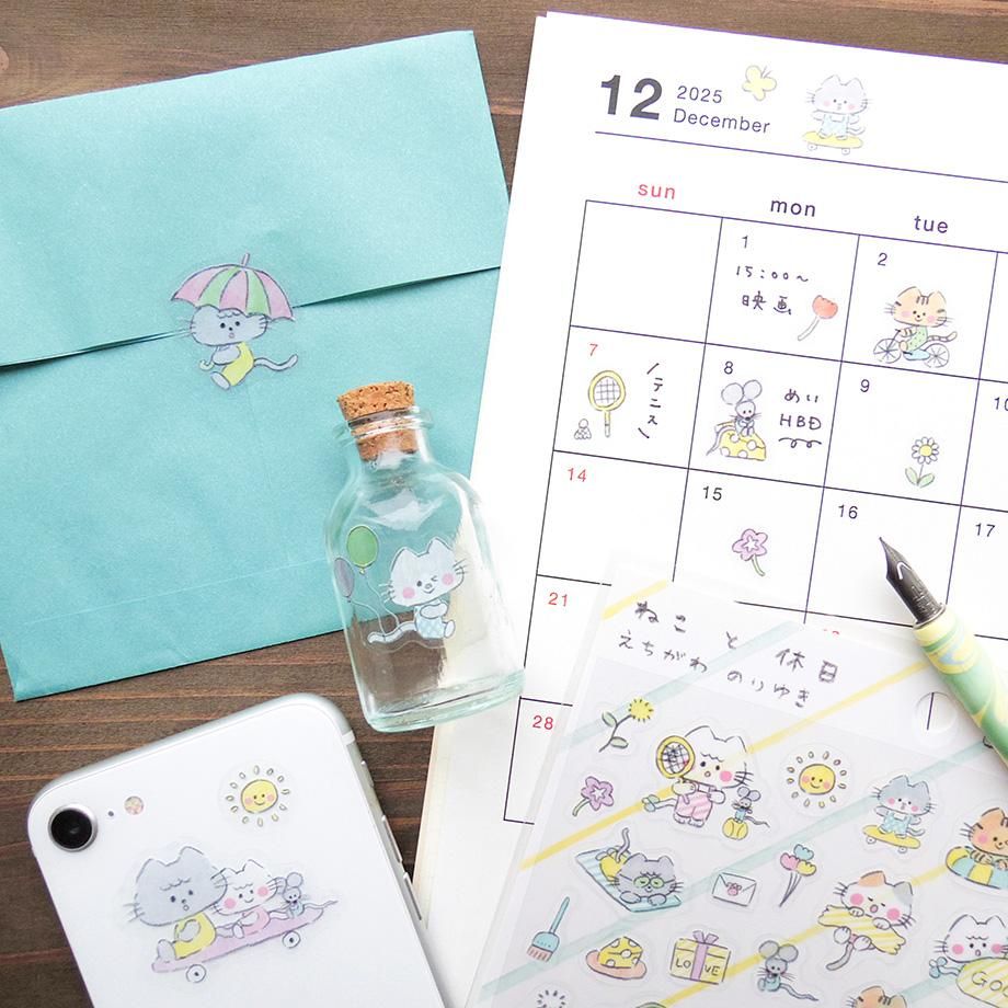 Noriyuki Echigawa Stickers Cat and Holiday