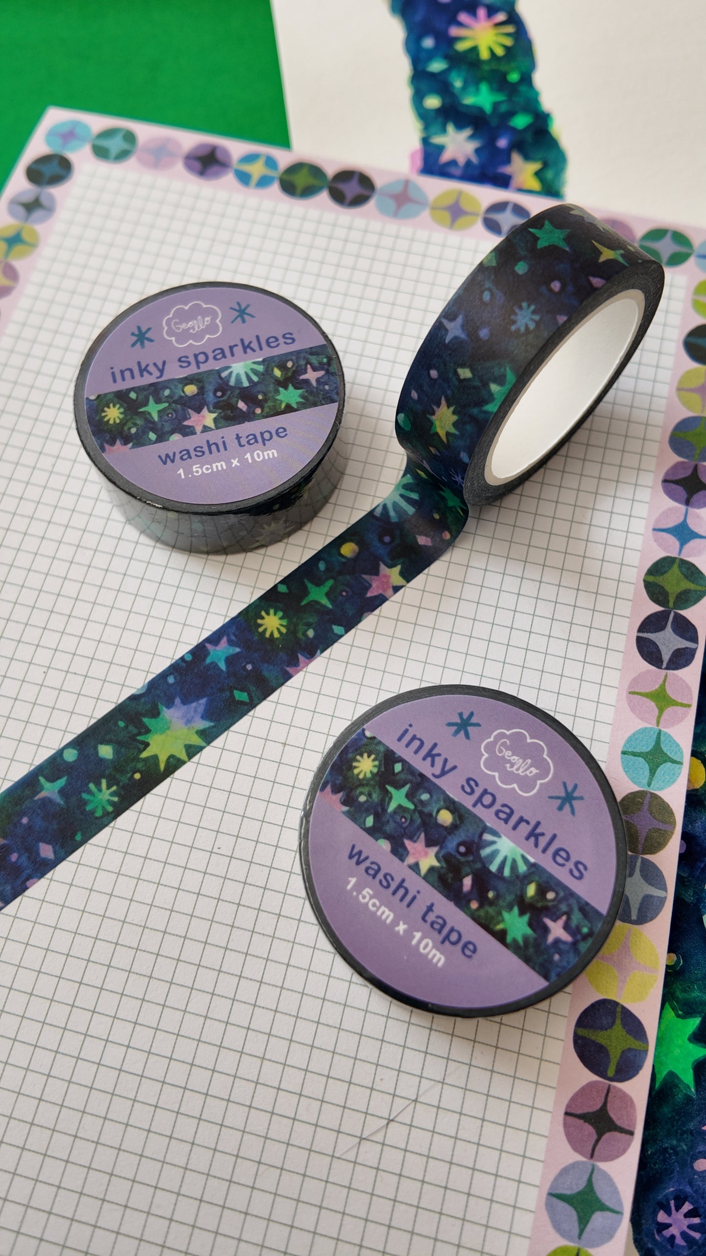 inky sparkles washi tape