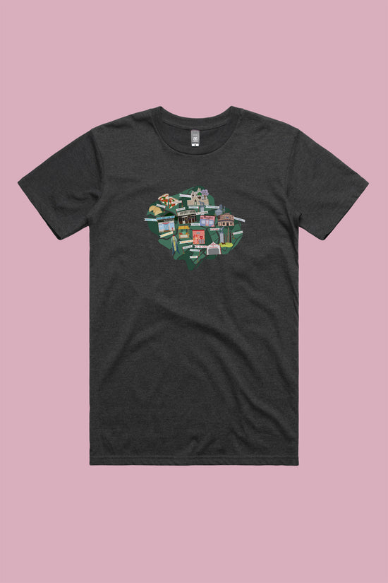 Inner West Map Tee Charcoal Marle