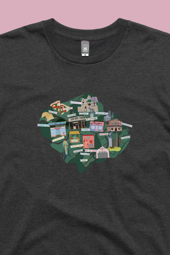Inner West Map Tee Charcoal Marle