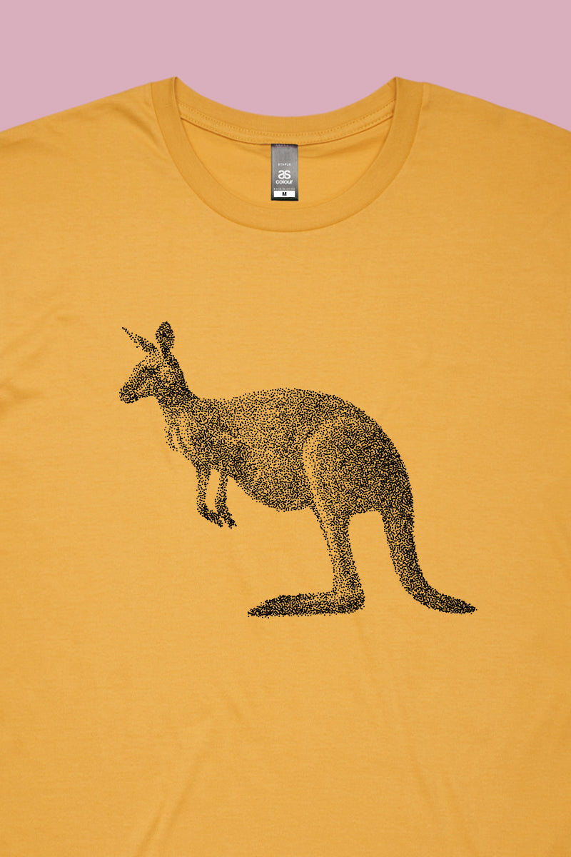 Dot the Kangaroo Tee Mustard