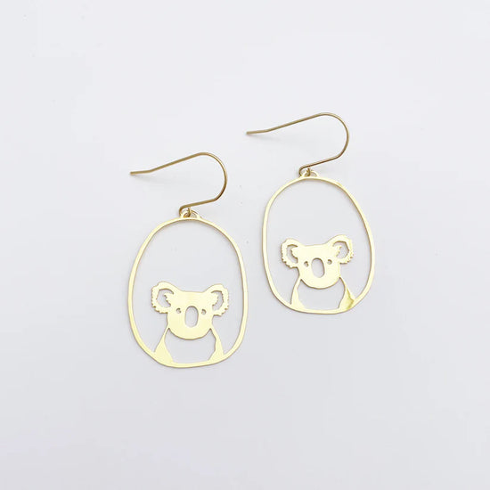 Midi Koala in Gold Dangles