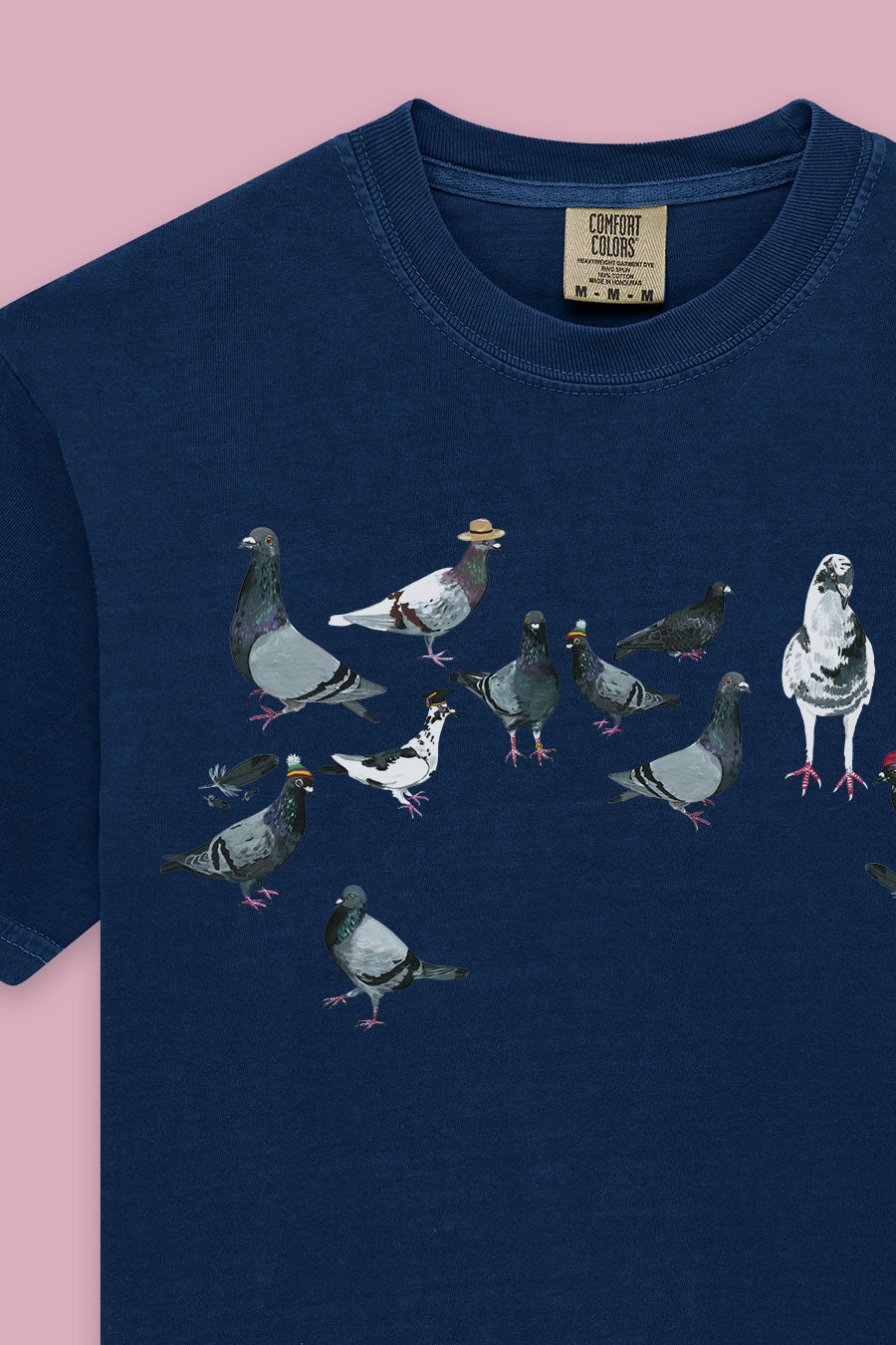 Pigeon Party Tee Navy