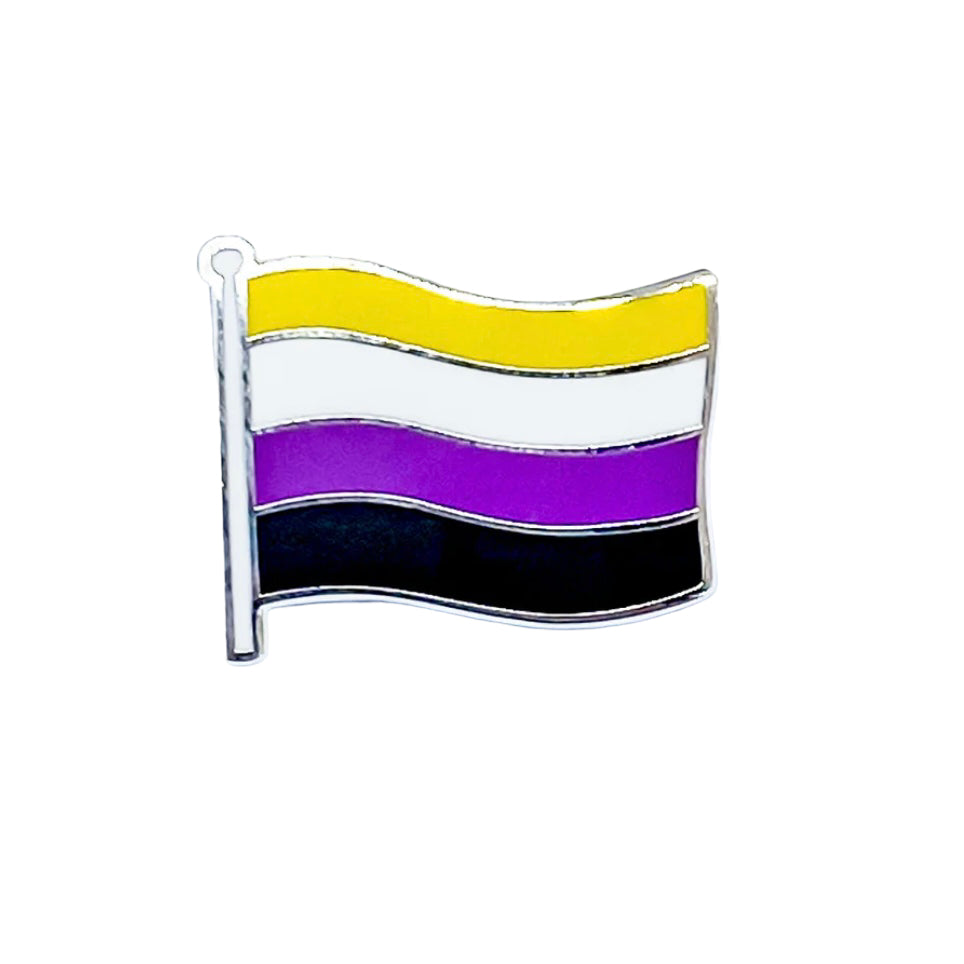 Load image into Gallery viewer, Non Binary Flag Enamel Pin
