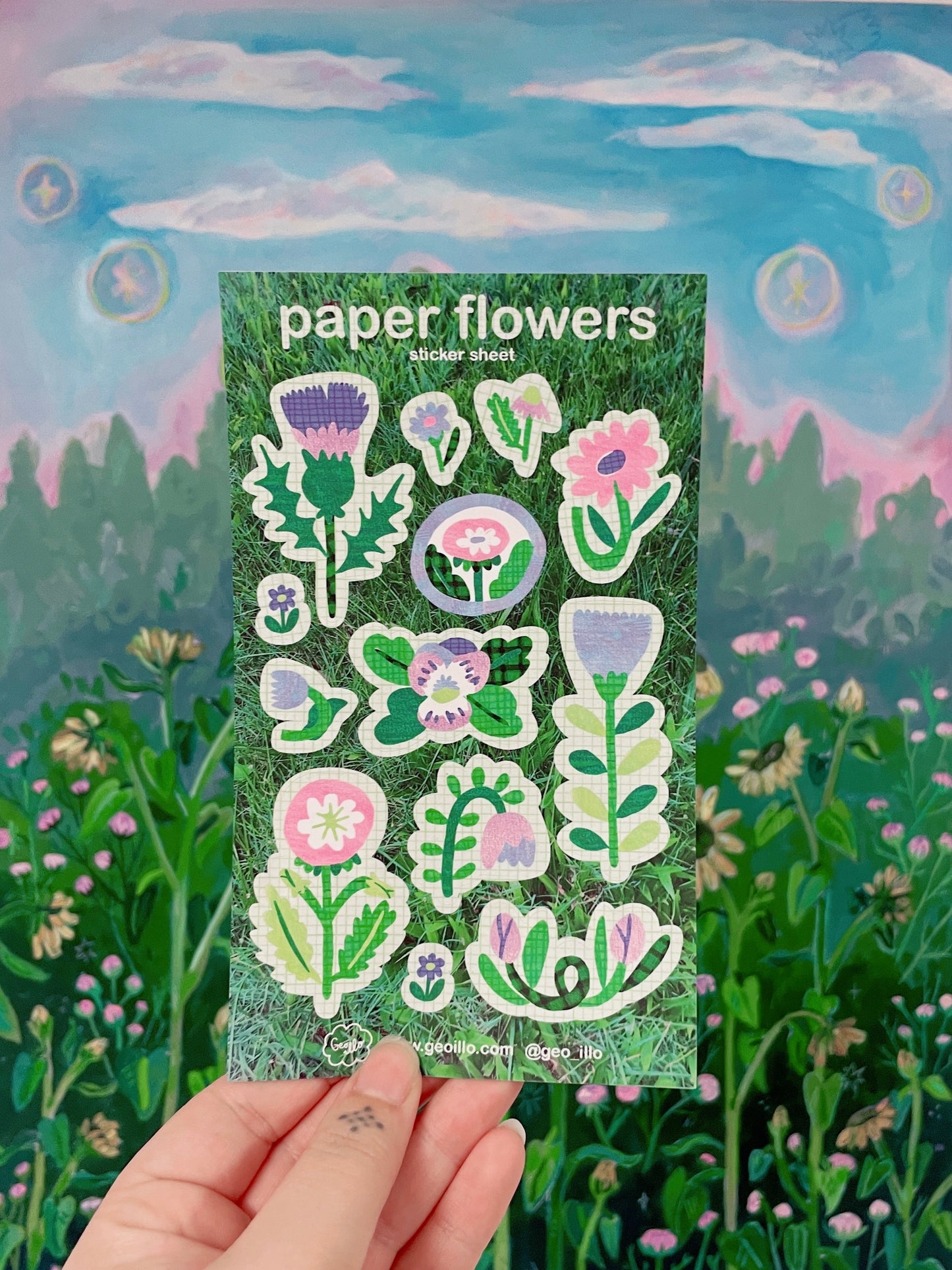 paper flowers ~ sticker sheet