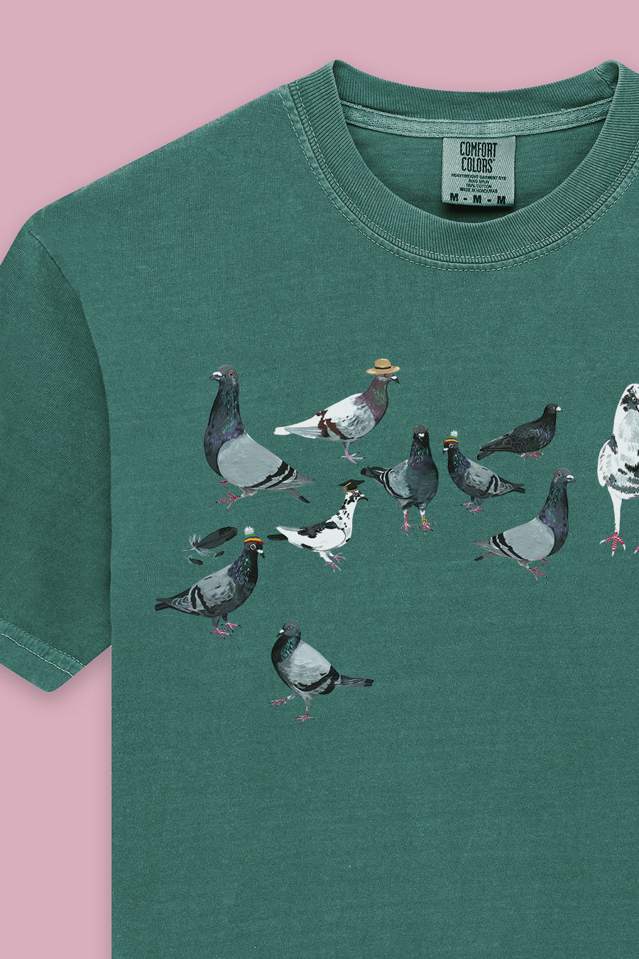 Pigeon Party Tee Light Green