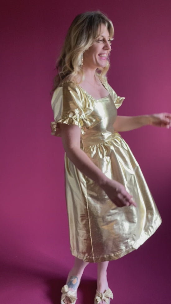 Load and play video in Gallery viewer, Xanadu Dress Gold Rush

