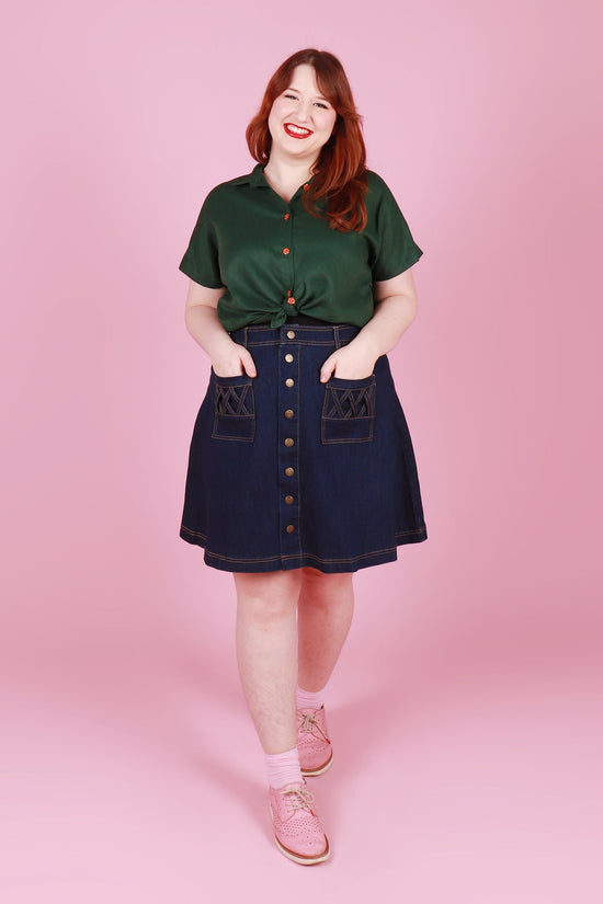 Load and play video in Gallery viewer, Peggy Skirt Denim Forever
