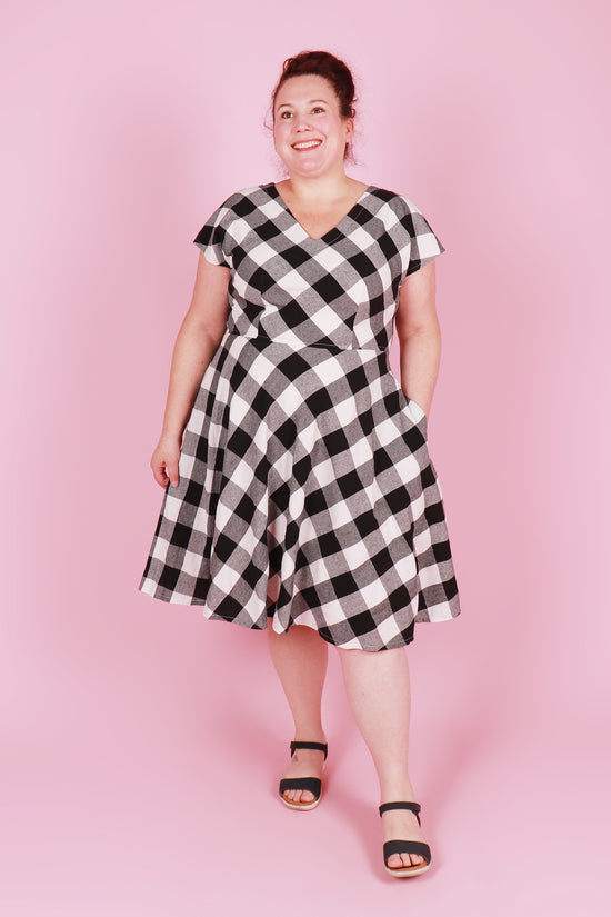 Load and play video in Gallery viewer, Belinda Dress Checkerboard
