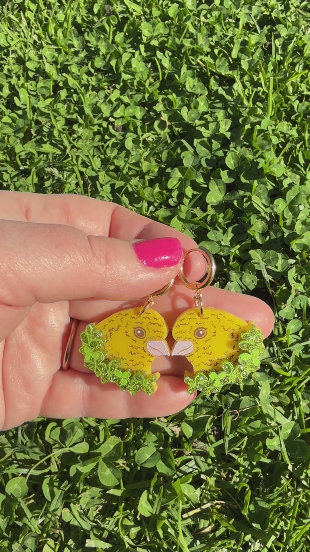 Load and play video in Gallery viewer, Canary Wreath Earrings Yellow
