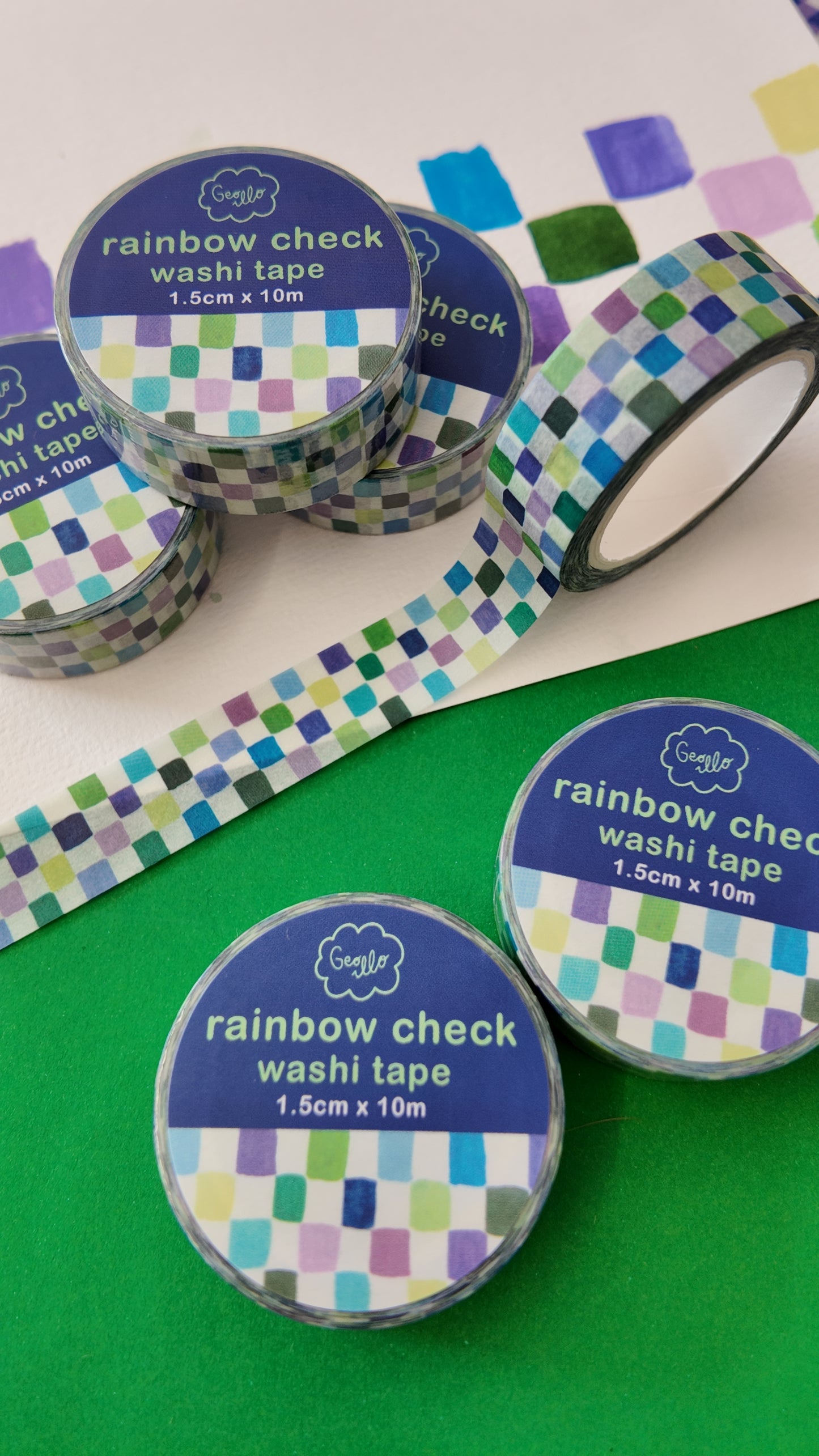 rainbow check washi tape