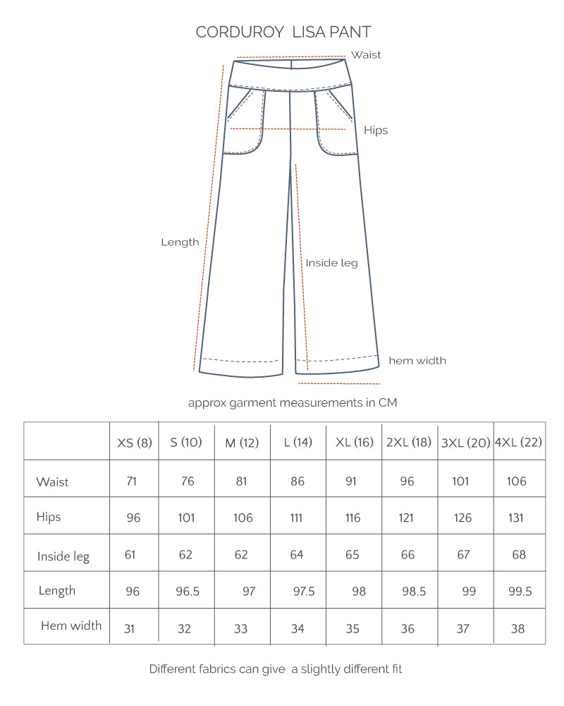 Lisa Pant -Corduroy in Blue Ink