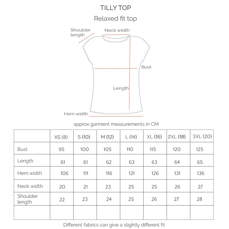 Tilly Top | Woodcut Flowers Arctic blue/bleach