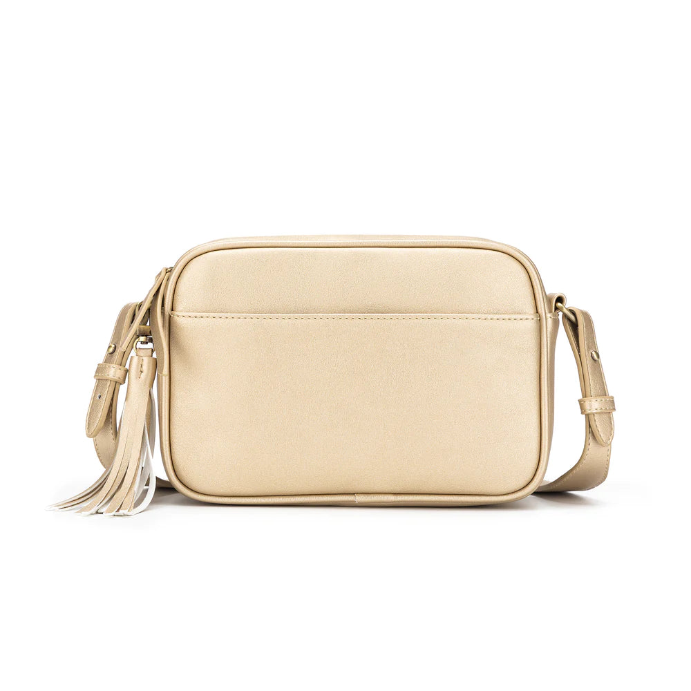 Gold cross top body bag