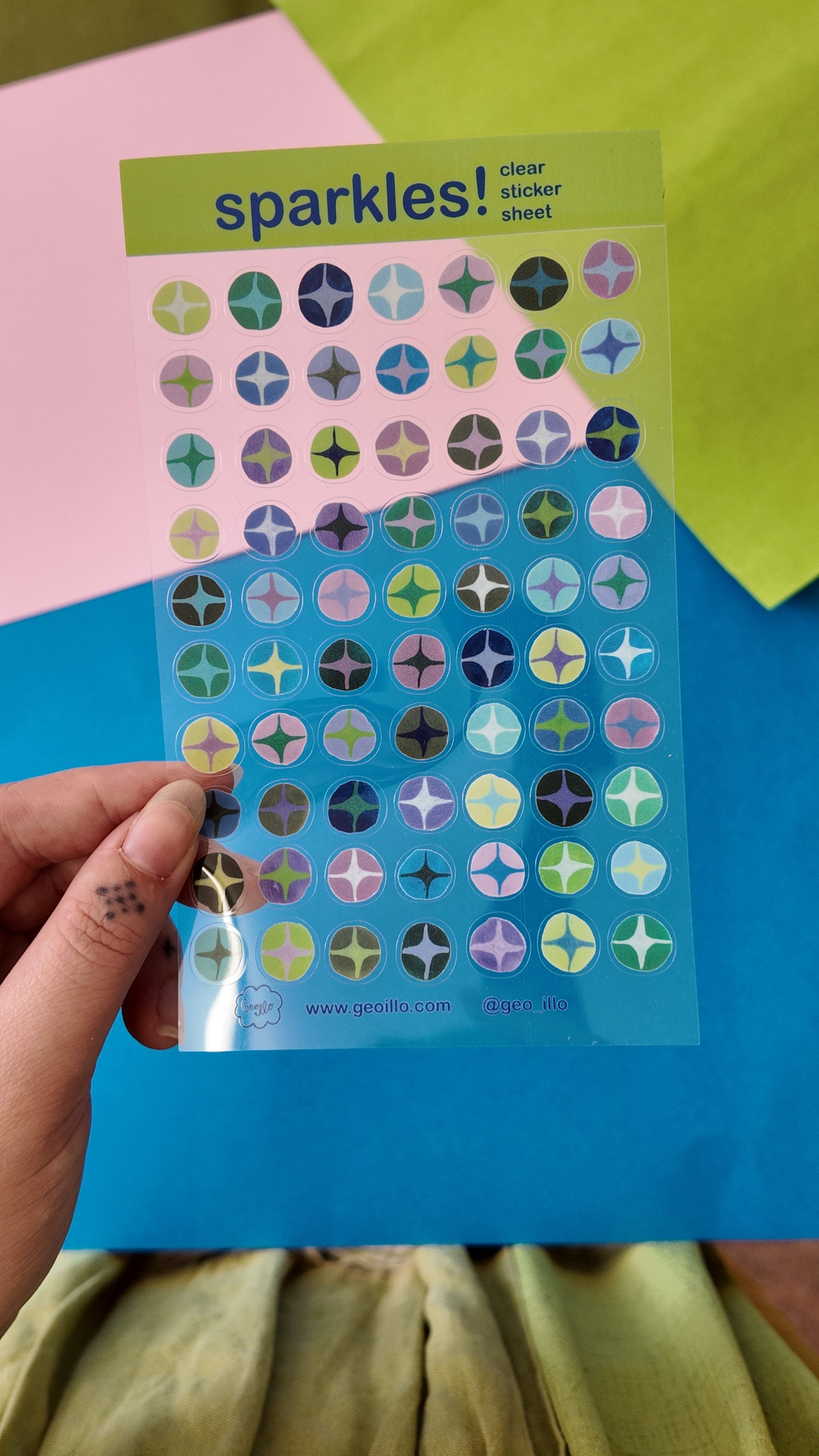 sparkles clear sticker sheet
