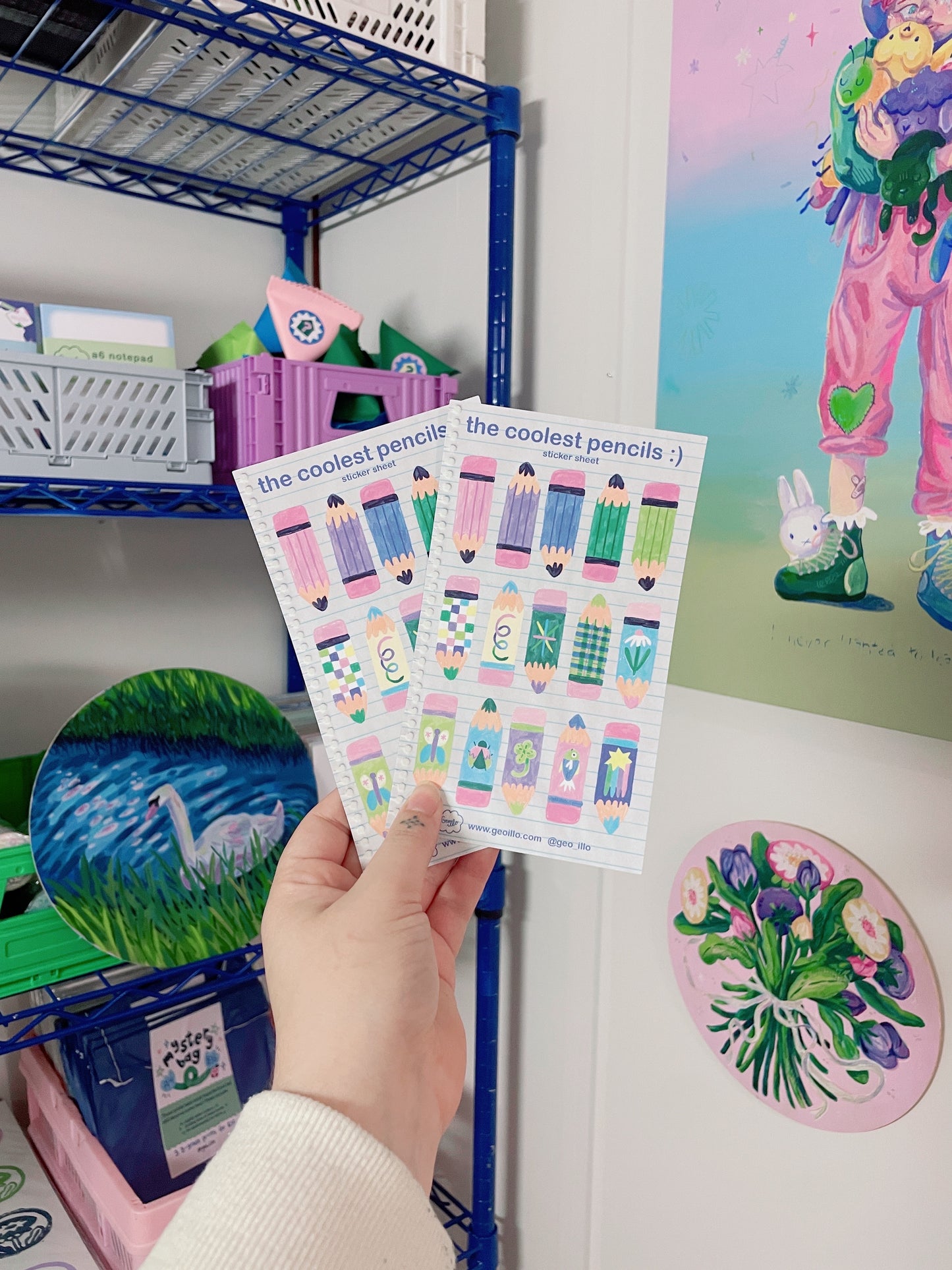 the coolest pencils ~ sticker sheet