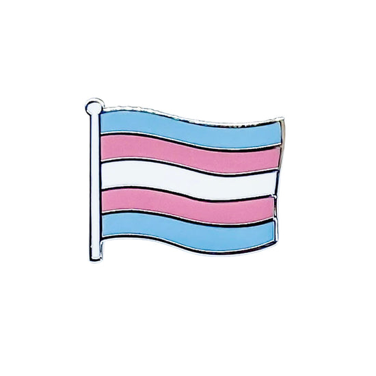 Load image into Gallery viewer, Trans Flag Enamel Pin

