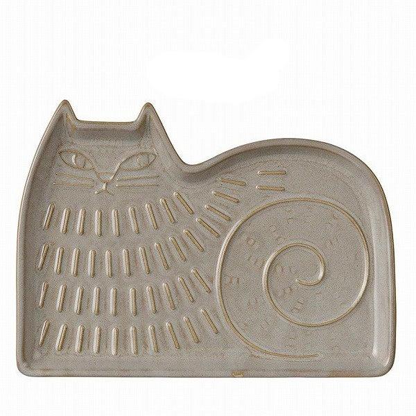 Ceramic Cat Plate Taupe