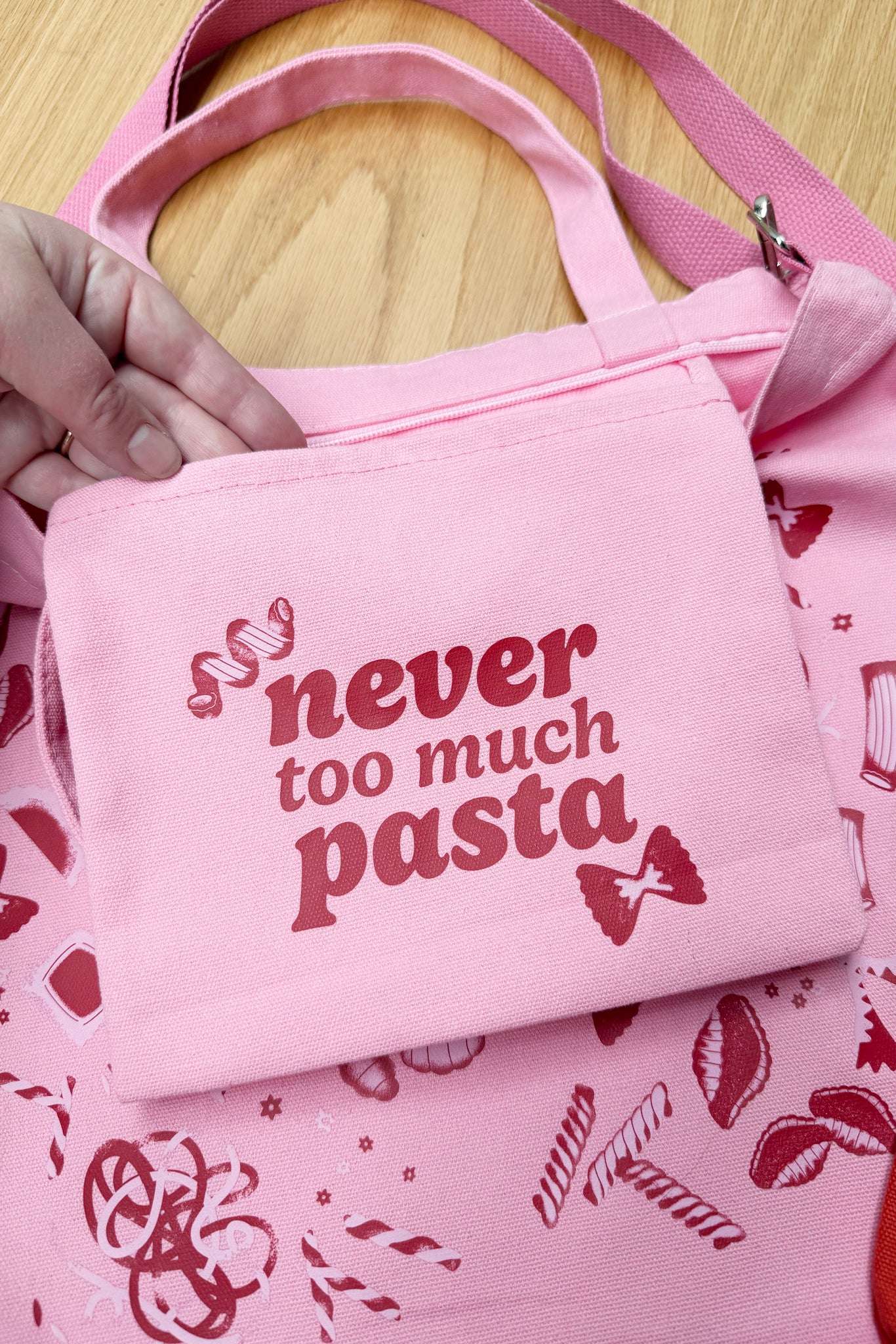 Pass the Pasta Tote Pink