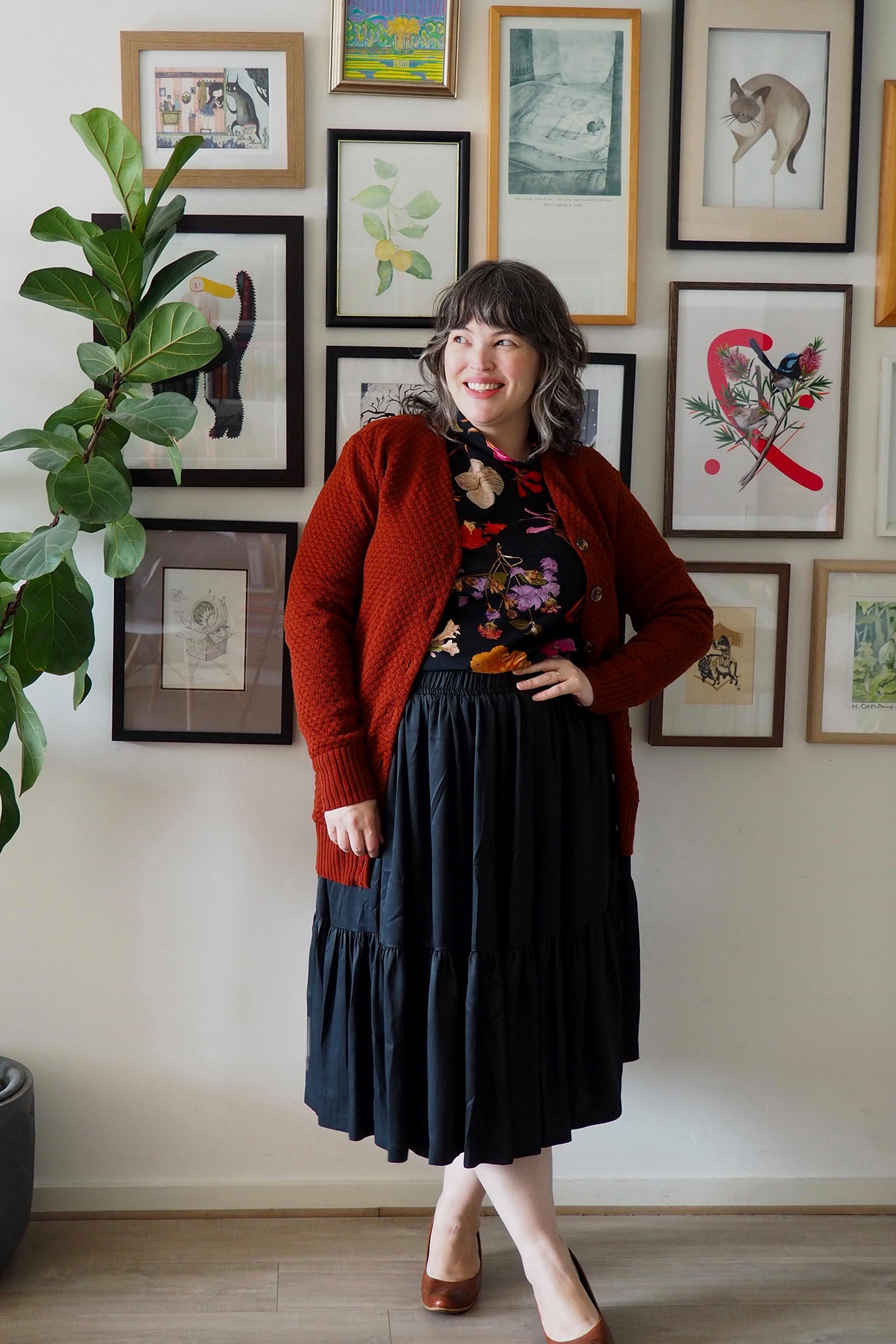 Cosy Clementine Cardie Rust