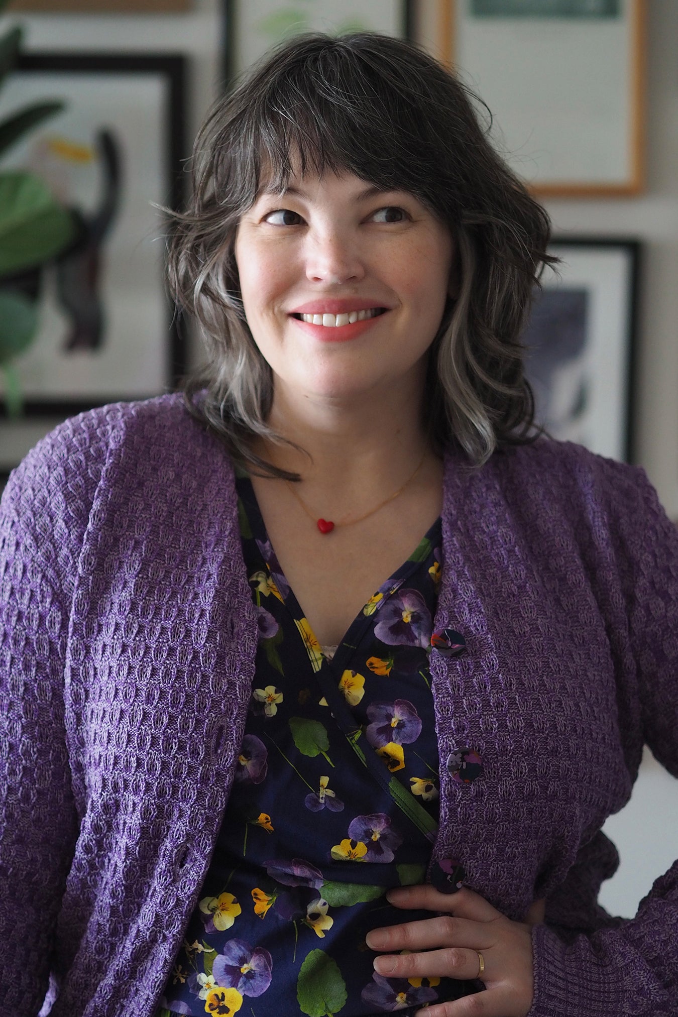 Cosy Clementine Cardie Marble Grape