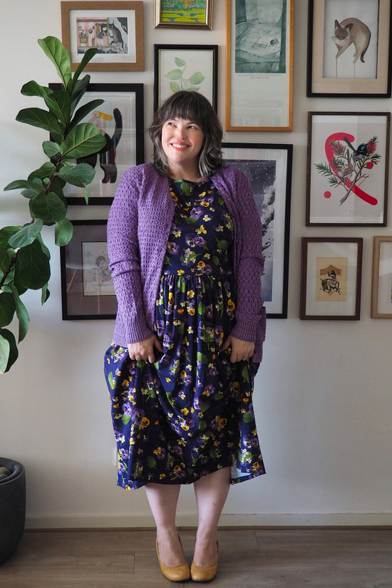 Cosy Clementine Cardie Marble Grape