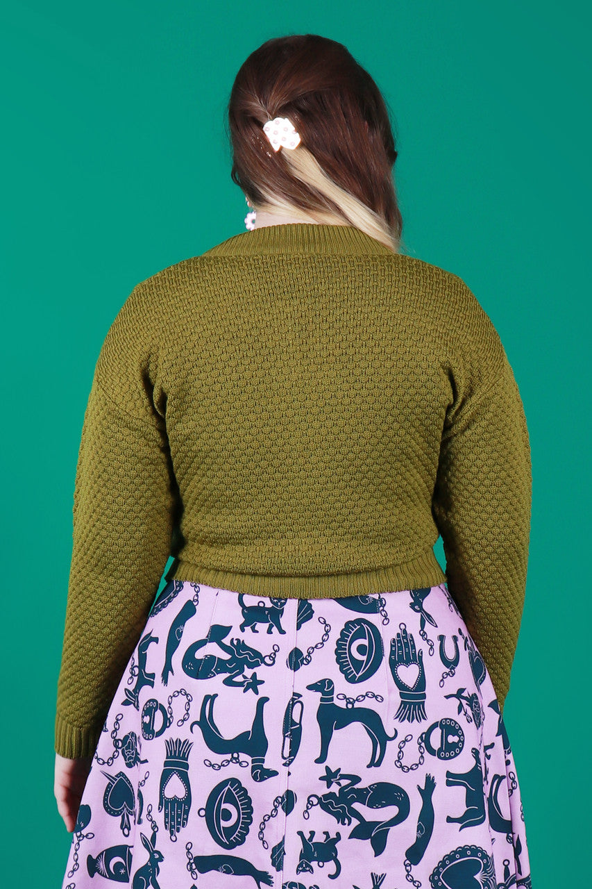 Load image into Gallery viewer, Ziggy Zip Cardie Chartreuse
